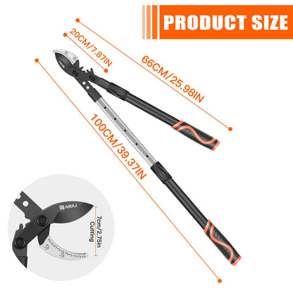 AIRAJ 26-39'' Extendable Anvil Loppers,Heavy Duty Branch Cutter up to 2.75'' Cut Capacity, Tree
