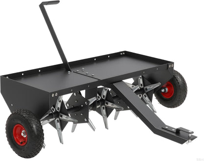 Doniks 48-Inch Tow Behind Lawn Plug Aerator with Universal Hitch, Lawn Aerator Tow Behind with 30