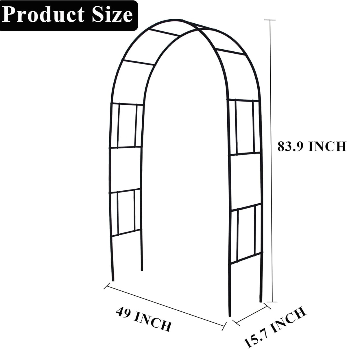 Metal Pergola Arbor Trellis, 7 Feet High x 4 Feet Wide, Garden Arch for Various Climbing Plant