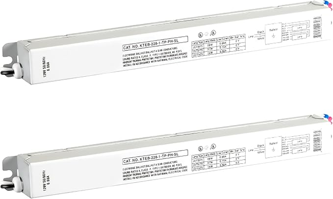 OHLECTRIC (2 Pack Replacement for Keystone KTEB-228-1-TP-PH-SL/B Electronic 2 Lamps T5 Ballast |