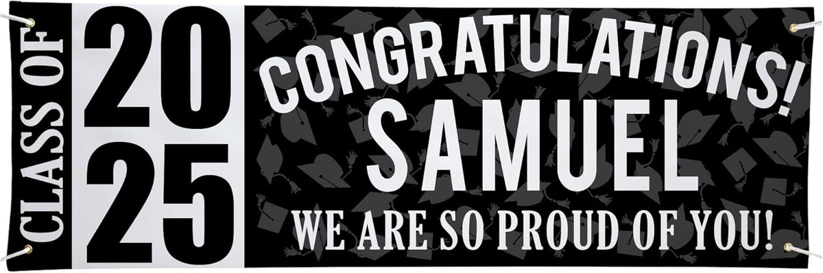 Let's Make Memories Personalized Graduation Banner Class of 2025 - Graduation Party Decorations