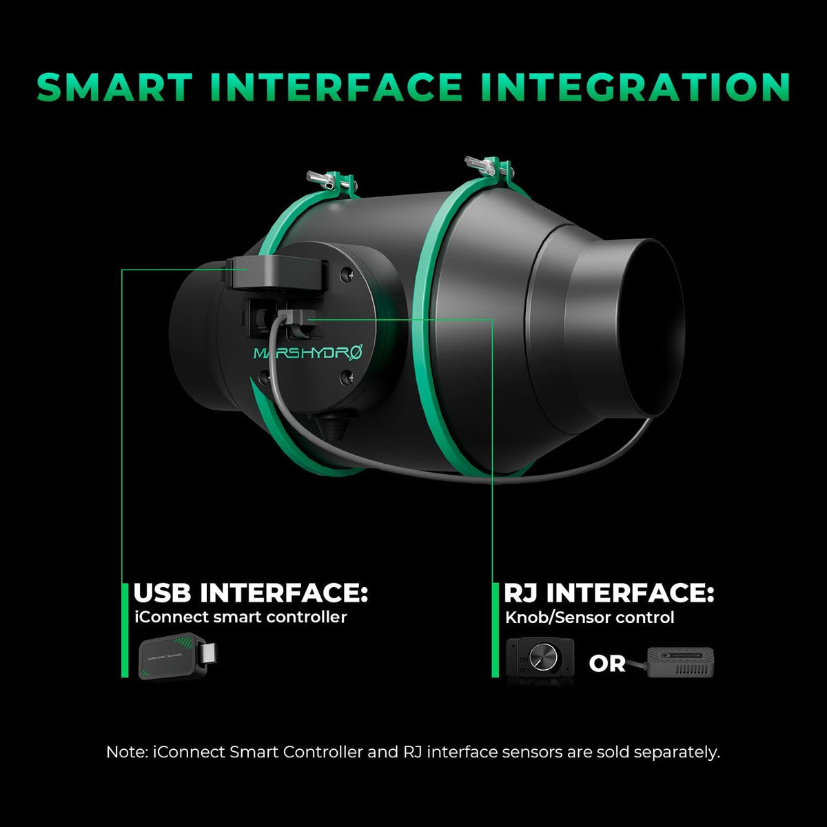 Mars Hdyro 2025 New Version iFresh 6 Inch Smart Inline Duct Fan with Variable Speed Controller, 402
