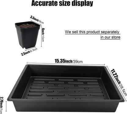 3.5 inch (9CM) Square Nursery Pots 60pcs, Sturdy Seedlings Trays 5 Pcs, Seeds Starter Germination