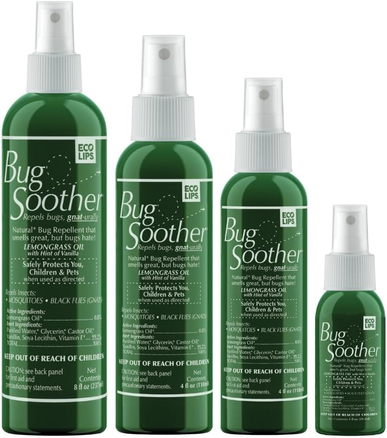 Bug Soother Spray Small Family Pack - Natural Insect, Gnat and Mosquito Repellent & Deterrent with