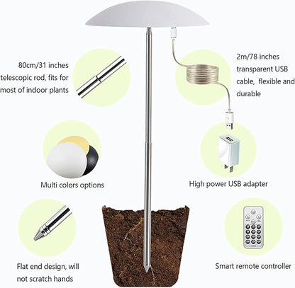 LED Grow Lights for Indoor Plants, Smart USB Small Full Spectrum Plant Lights with Remote, Height