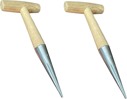 Garden Guru Steel Dibber Planter Tool for Planting Seeds & Bulbs - High Carbon Steel & Comfortable