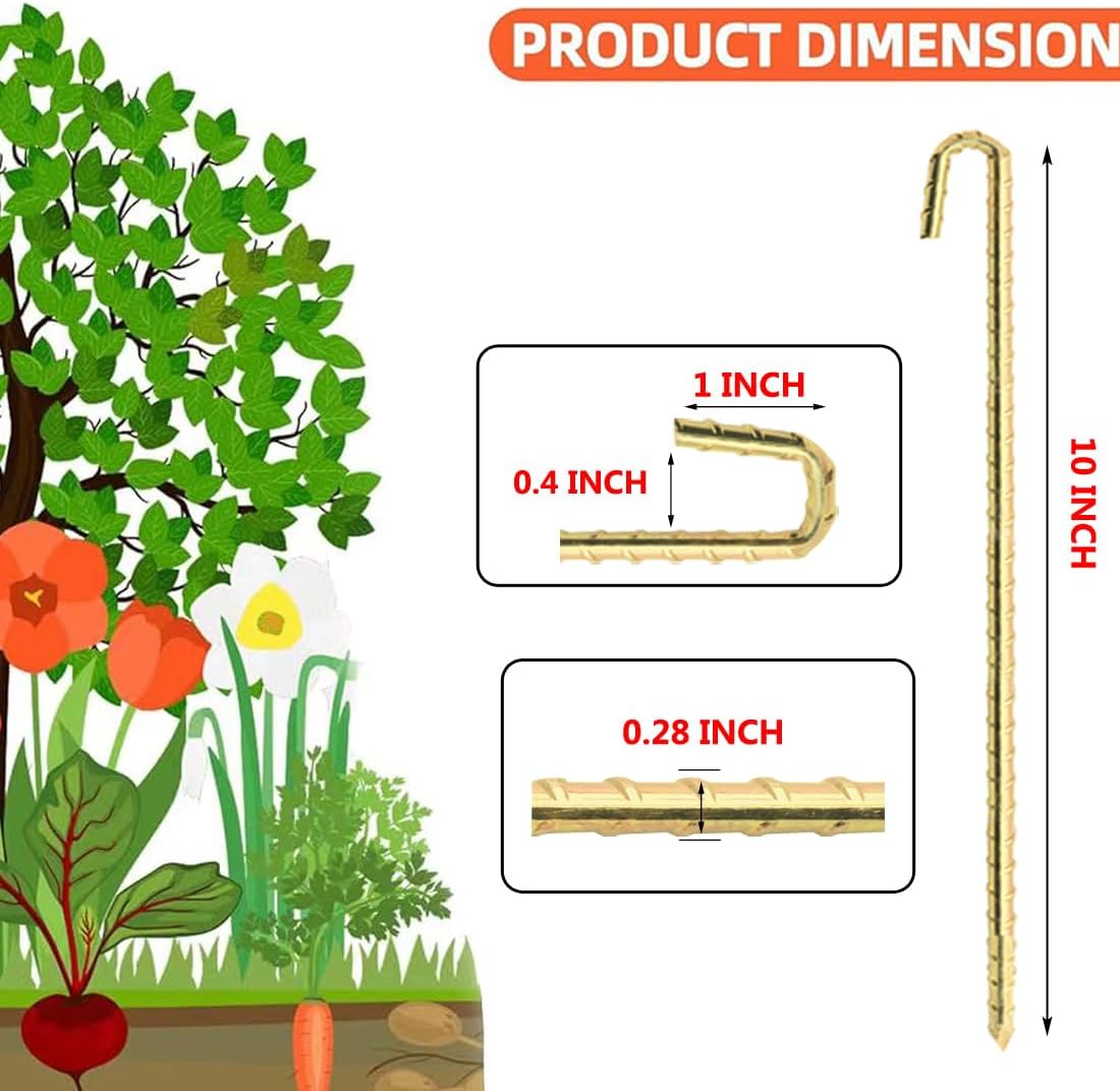 Landscape Stakes 9 Pack, 10 Inch Garden Landscape Anchoring Stakes for Terrace Board, Landscape