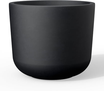 Kante Round Concrete Planter, 13.2 Inch Dia Classic Style Large Plant Pot with Drainage Hole for