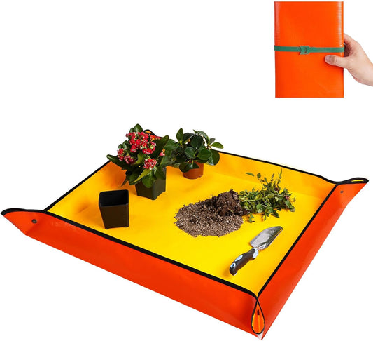 Large Potting Mat for House Plant Transplanting and Soil Mix Control Waterproof Plant RepottingTray