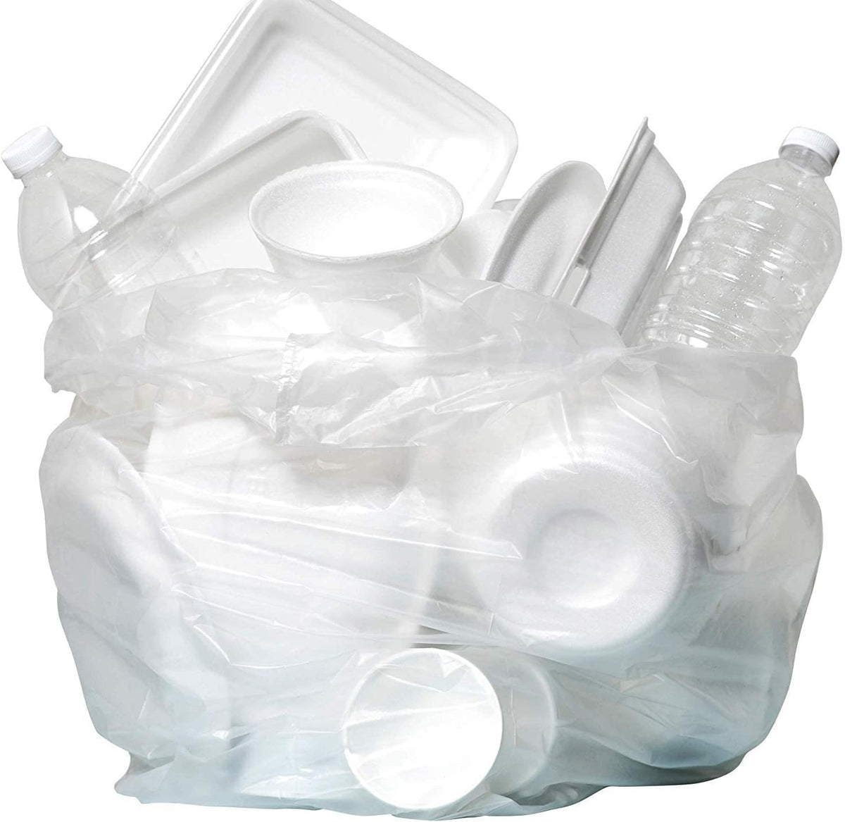 Aluf Plastics High Density Trash Bags, 33 Gallon, 2000 Count, 11 Micron (eq), 33" x 40", Clear, for