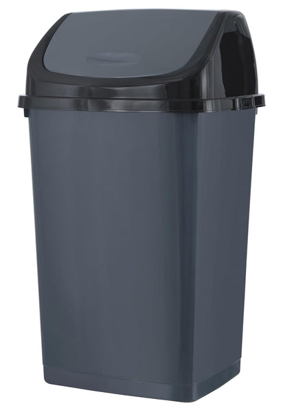 Superio Kitchen Trash Can 13 Gallon with Swing Lid, Plastic Tall Garbage Can Outdoor and Indoor
