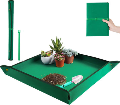 Plant Repotting Mat for Indoor Plants Transplanting Table Top Gardener Portable Potting Tray