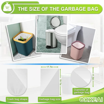 OKKEAI 4-5 Gallon Trash Bags Small Garbage Bags Bathroom Trash Can Bags150 Counts Wastebasket