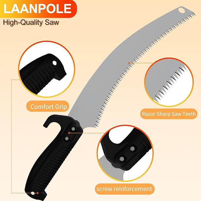 26FT Pole Saw, Telescoping Tree Trimmer with 5-20FT Extension Pole, Manual Branches Pruner for