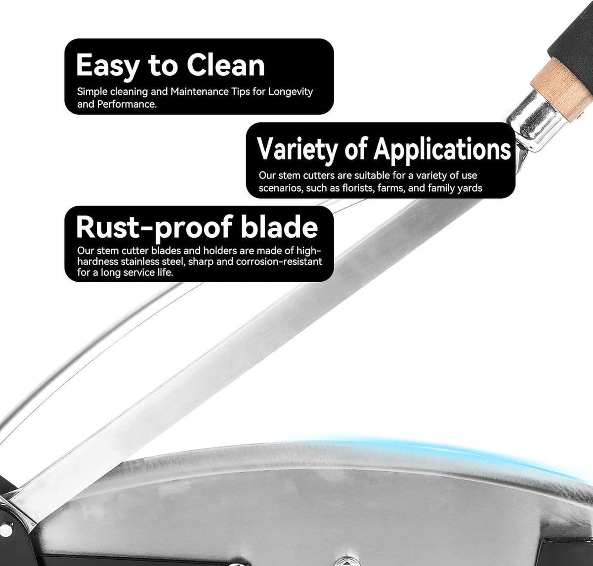 16-Inch Stainless Steel Flower Stem Cutter & Floral Scissors Set, Heavy Duty Bunch Cutter with