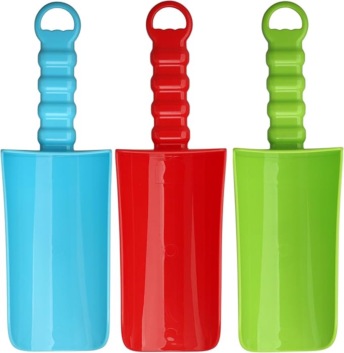 3 PCS Thick 9" Beach Shovel Spade Scoop Trowel Sand Toys for Kid Toddler Adult, Plastic Heavy Duty