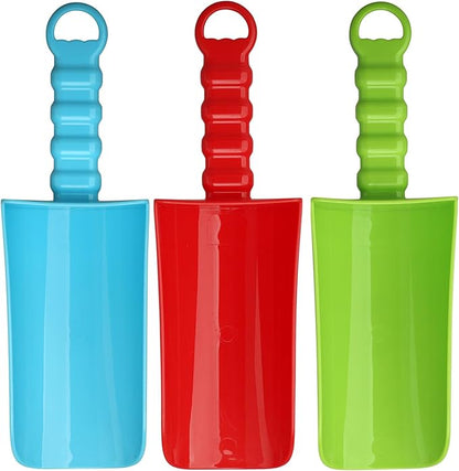 3 PCS Thick 9" Beach Shovel Spade Scoop Trowel Sand Toys for Kid Toddler Adult, Plastic Heavy Duty
