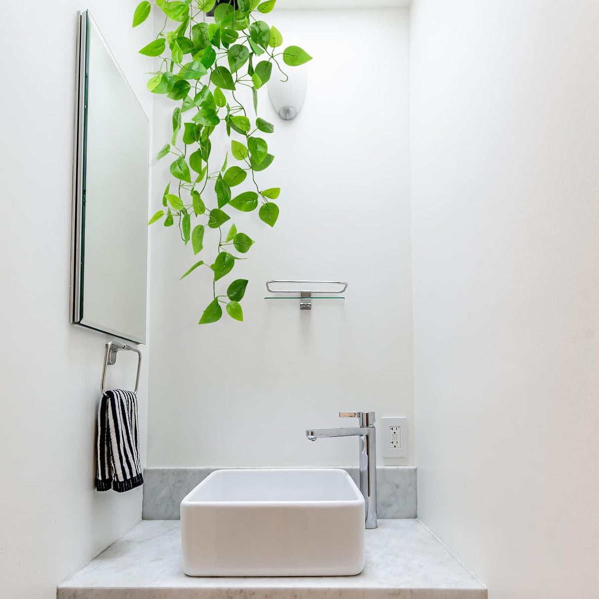 LOYWREE 3 Pack Small Artificial Hanging Plants with Faux Ivy Vine and Hanging Pothos 39Inch Fake