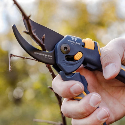 Woodland Tools Co. Super Duty Bypass Pruning Shears – 3/4" Cut Capacity, Gear-Driven Cutting