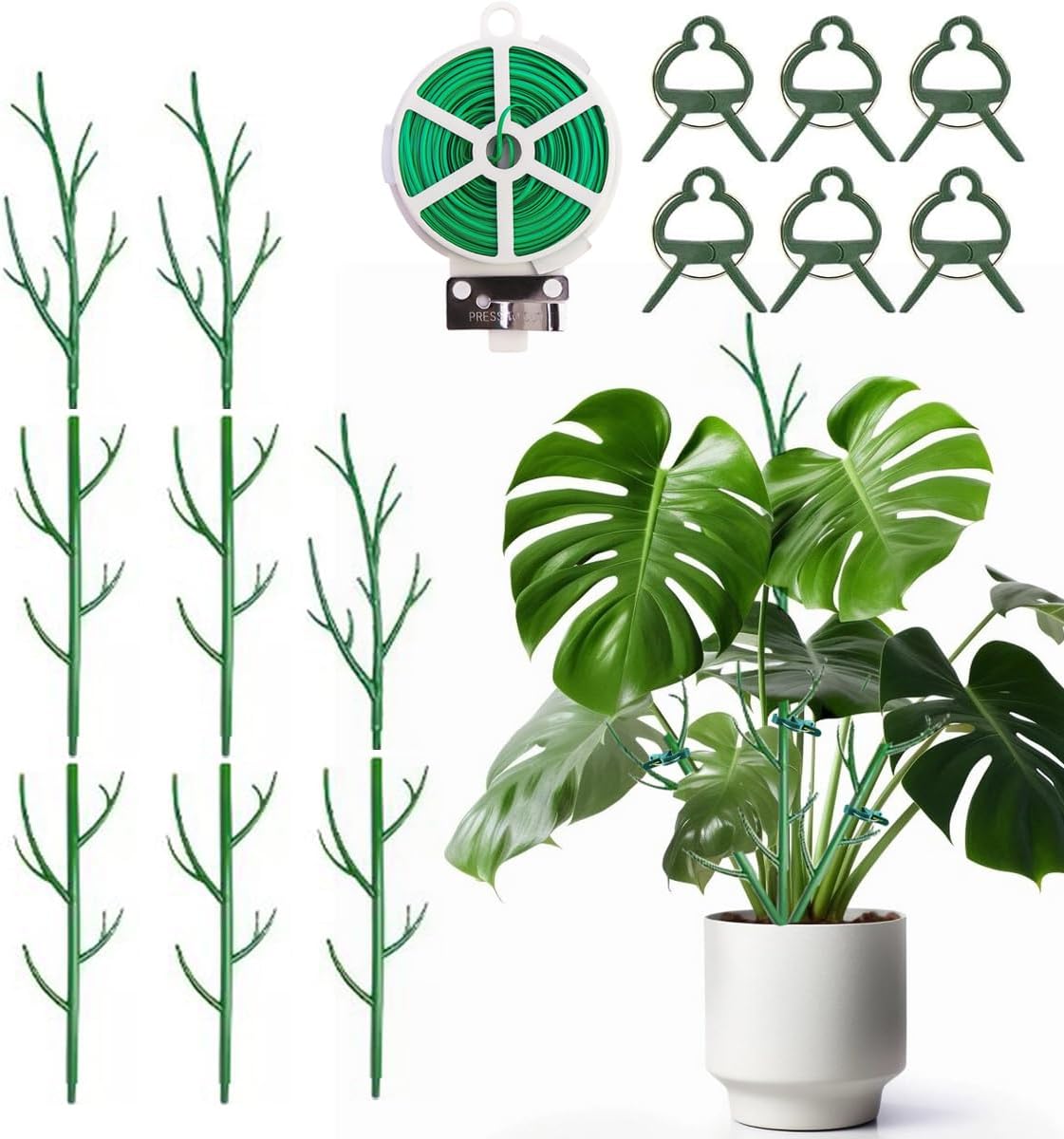 Monstera Plant Support Stakes, 8 Pack Stackable Garden Trellis Climbing Plant Support Structures
