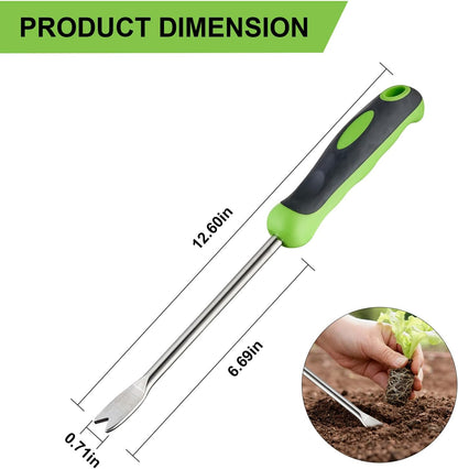Professional Weed Control Tool -13 Inch V-Shaped Anti-Skid Shovel, Stainless Steel Gardening Manual