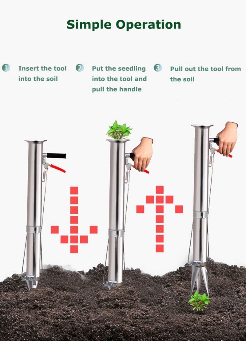 Seedling Transplanting Bulb Planter Tool Long Handle, Vegetable Young Plant Manual Plant