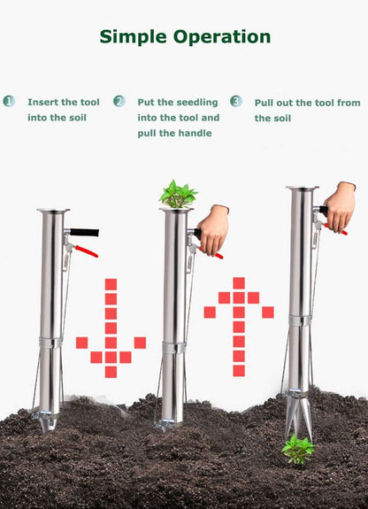 Seedling Transplanting Bulb Planter Tool Long Handle, Vegetable Young Plant Manual Plant