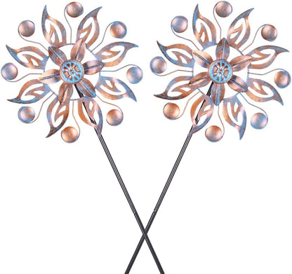 VEWOGARDEN 2PCS Metal Wind Spinners, Waterproof Wind Sculptures & Spinners Small Garden Art Outdoor