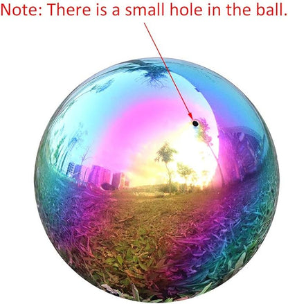 USHome Rainbow Home Garden Gazing Globe Mirror Balls, Polished Stainless Steel Shiny Sphere, Ideal