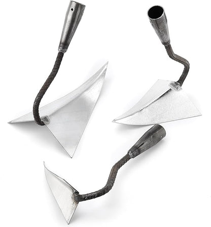 3 PCS Hoe Garden Tool Set, Triangle Gardening Hoes with Sharp Blade, Hand Plow Hoes for Digging