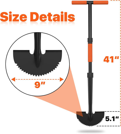 Manual Edger Lawn Tool, 41-inch Lawn Edger with Saw Tooth Blade, Half Moon Hand Edger with Metal