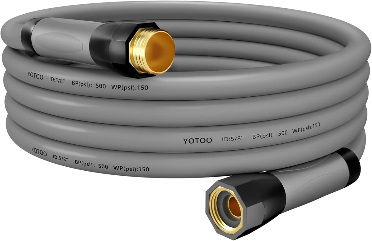 YOTOO Heavy Duty Hybrid Short Garden Hose, Lead in Water Hose 5/8-Inch by 10-Feet 150 PSI, Kink