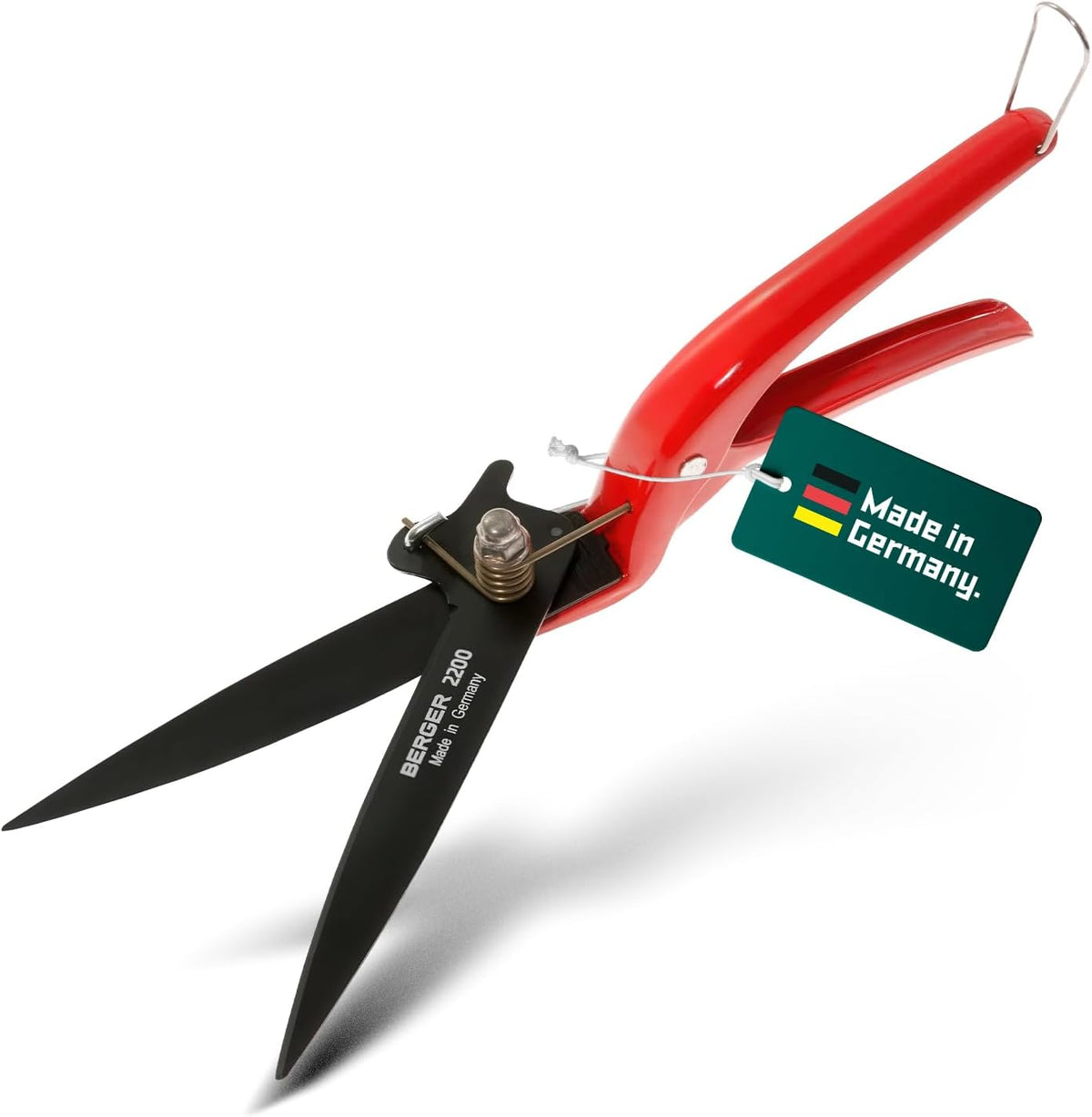 BERGER Commercial Grade Grass Shears, Self-Sharpening Steel Blades with Anti-Stick Coating, Forged