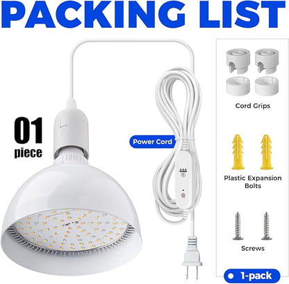 Barrina Hanging Grow Lights for Indoor Plants, 25W Full Spectrum, with Timer and 16.4FT Power Cord