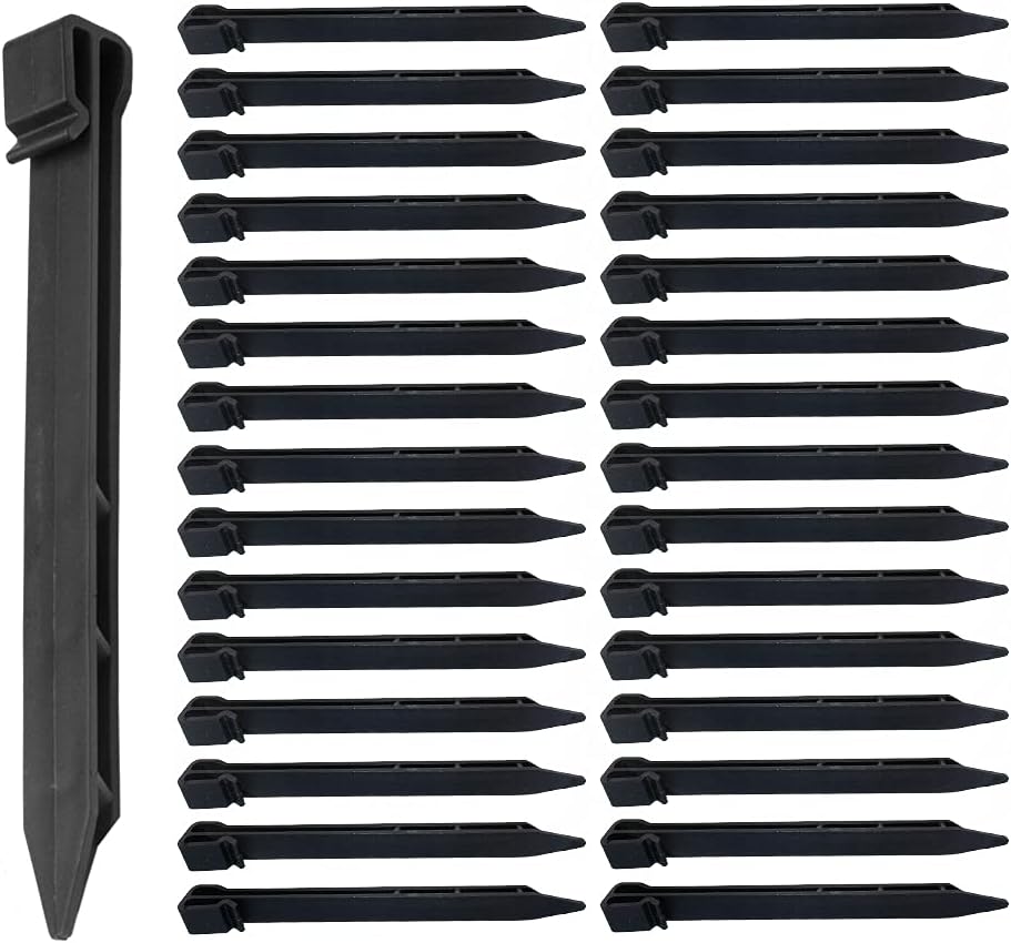 30 PCS Plastic Landscape Stakes, 10Inch Plant Support Lawn Stake Heavy Duty for Landscaping and