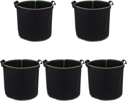 DOITOOL 5 Pack 4 Gallon Plant Grow Bags, Nonwoven Plant Fabric Pots with Handles