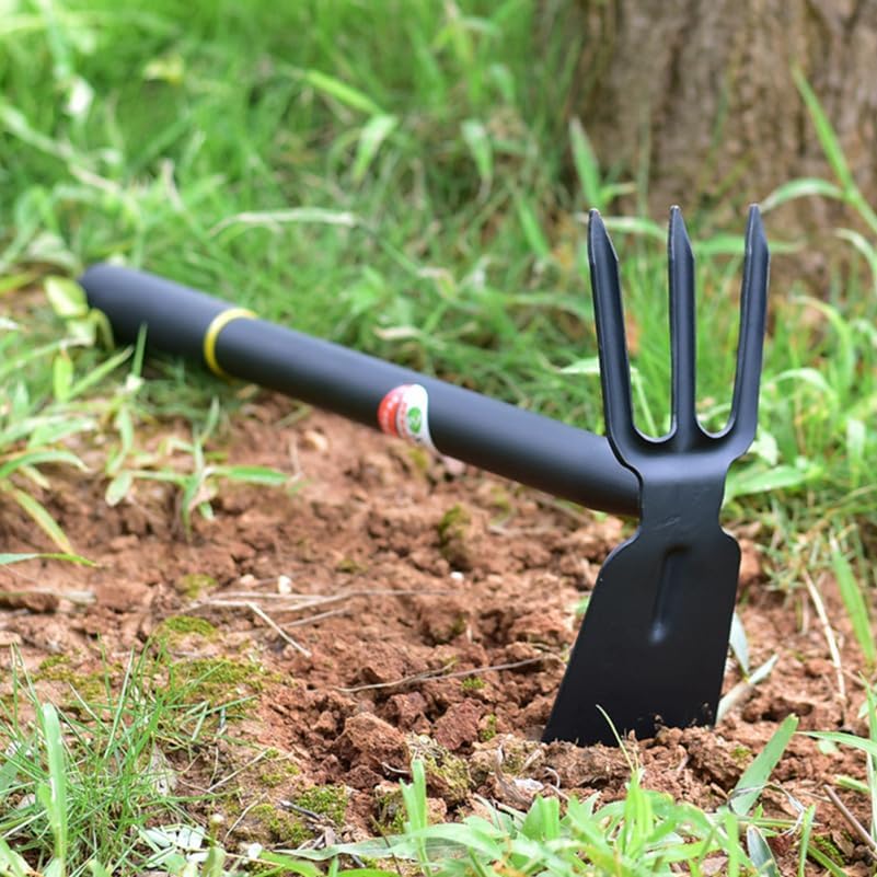 Yardwe Hoe and Cultivator, Garden Rake Hand Tiller Tool Heavy Duty Cultivator Hoe for loosening