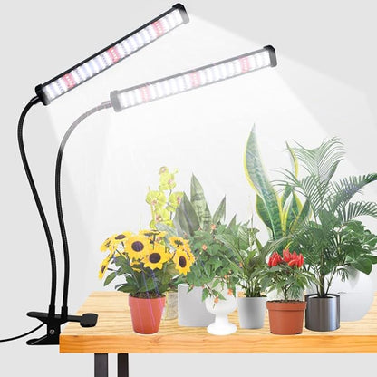 GooingTop Grow Light 100W 6000K, Super Bright White Desktop Clip Plant Lamp for Seedlings