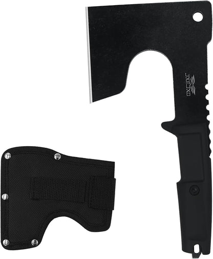 JXE JXO Hatchet, 9.8" Full Tang Camping Axe, Ergonomic Rubber Handle, with Durable Nylon Sheath for