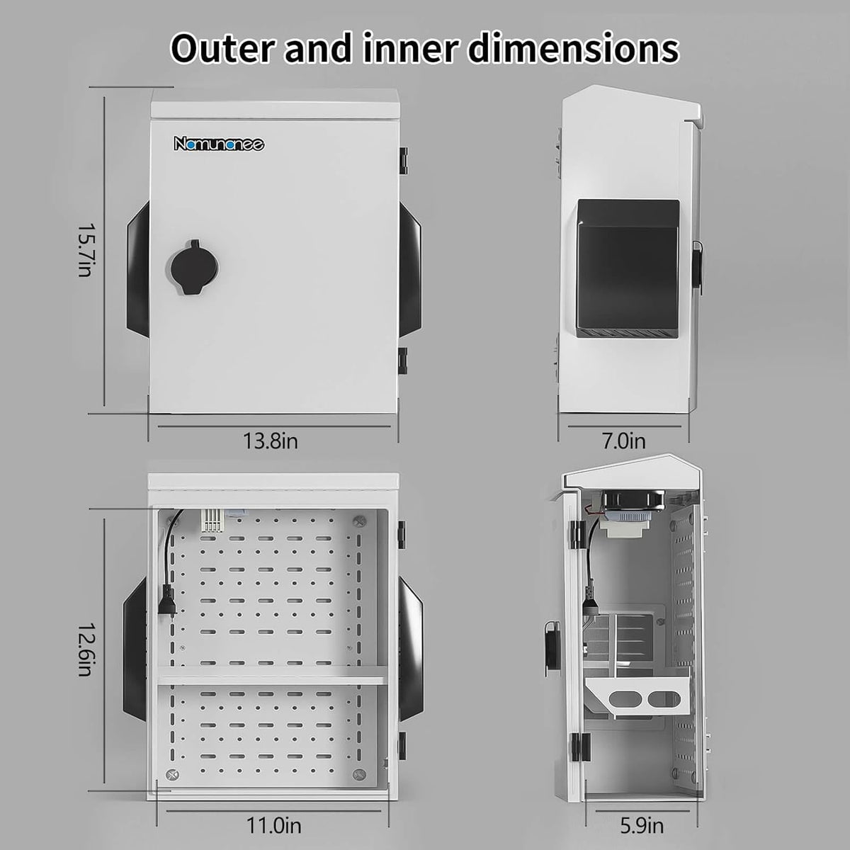 Outdoor Electrical Box with Thermostat and Fan, Cold-Rolled Steel Plate, Aluminum Alloy Back Beam