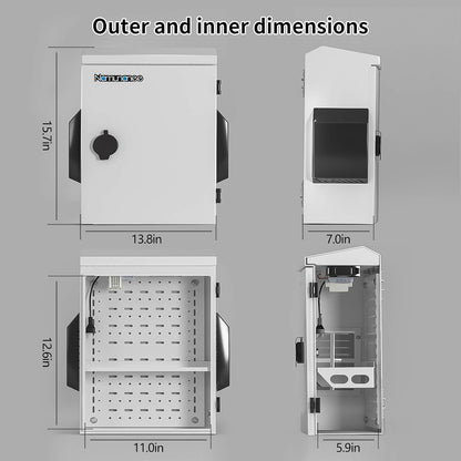 Outdoor Electrical Box with Thermostat and Fan, Cold-Rolled Steel Plate, Aluminum Alloy Back Beam