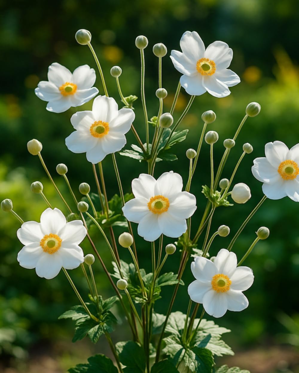 Perennial Farm Anemone x Hybrida 'Honorine Jobert' – Live Windflower in #1 Container, Elegant White