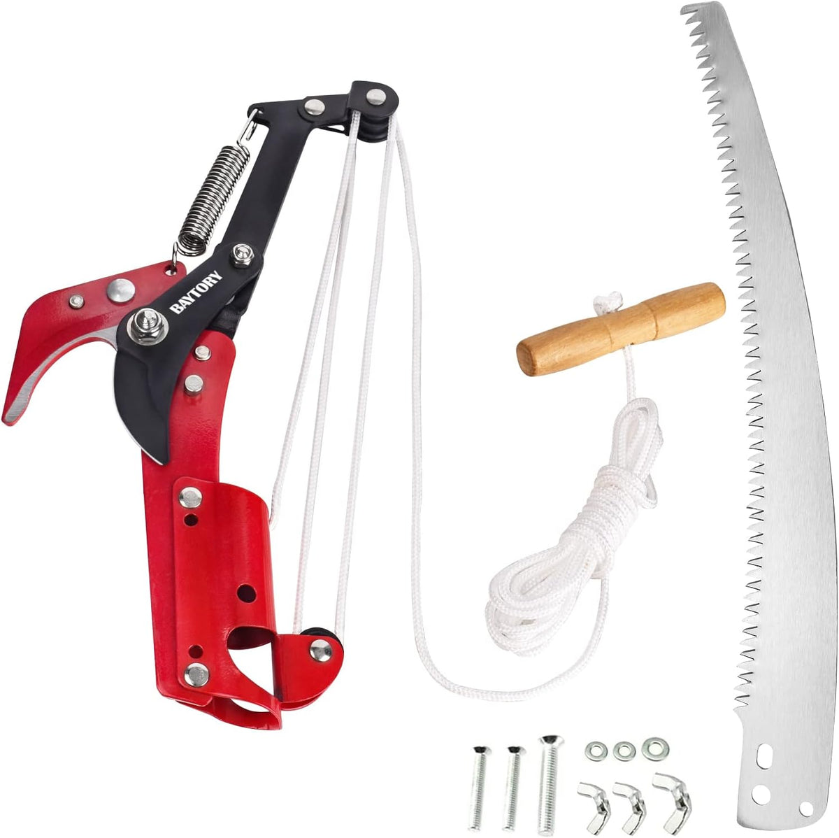 BAYTORY Extendable Tree Pruner Saw Head Without Pole, High-Altitude Branches Trimmer Pruning