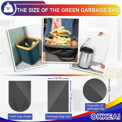 OKKEAI Small Garbage Bags for Bathroom Can 5 Liter Trash Bags 1.2 Gal Waste Basket Liners for
