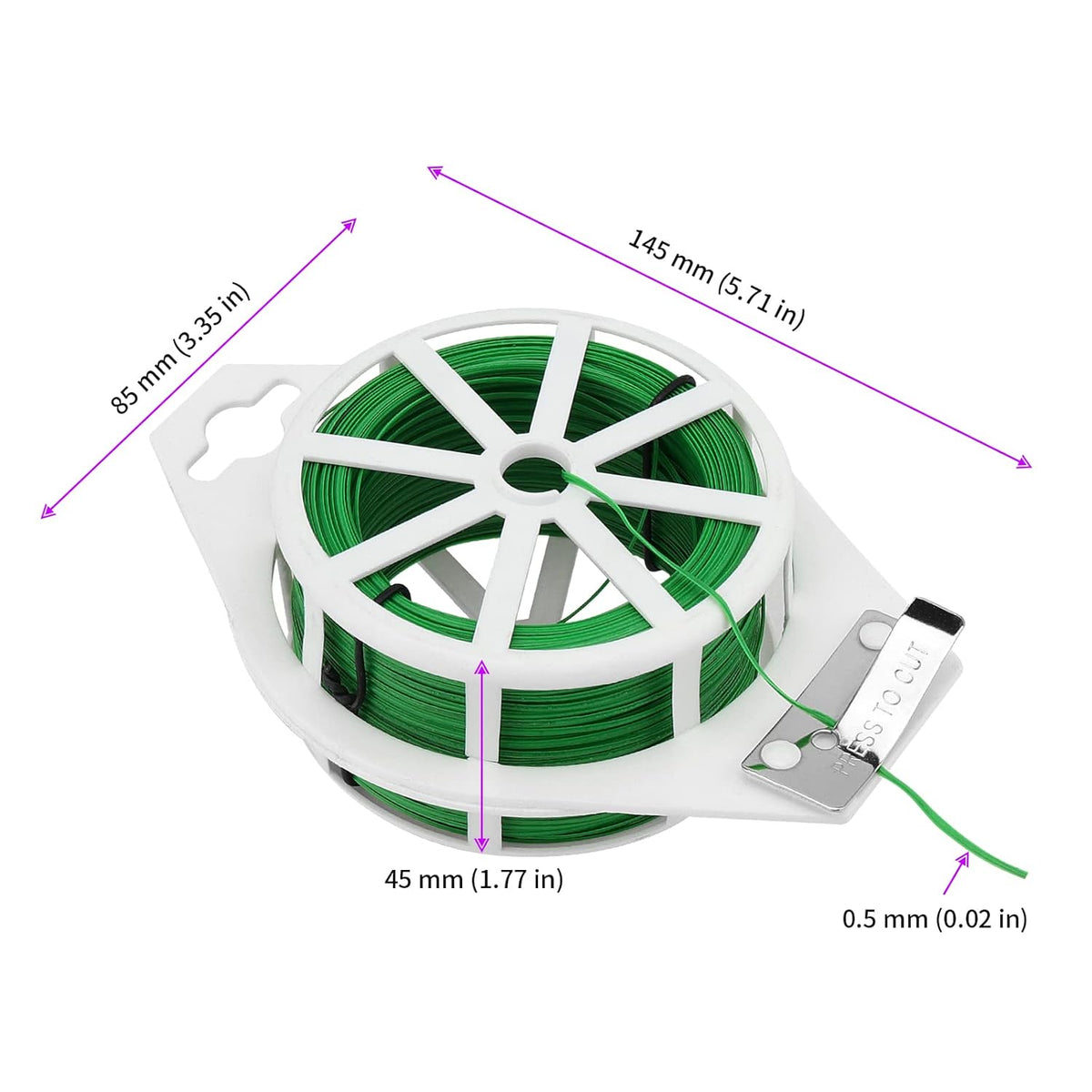 JEUIHAU 6 Reels 328 Ft Green Plant Twist Ties, Green Floral Wire,Plastic Coated Metal Wire Twist