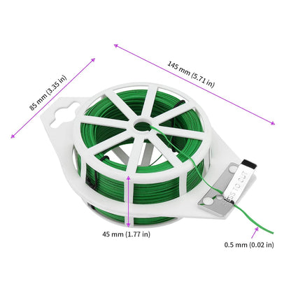 JEUIHAU 6 Reels 328 Ft Green Plant Twist Ties, Green Floral Wire,Plastic Coated Metal Wire Twist