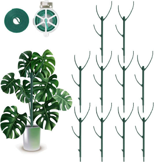 10 Pack Stackable Plant Support Stakes, 75inch Climbing Plant Sticks Structures for Monstera with