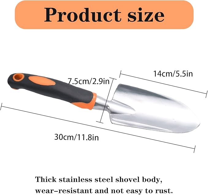Garden Shovel Hand Trowel Mini Shovel Garden Tools Cast-Aluminum Heavy Duty Gardening Tool Soft