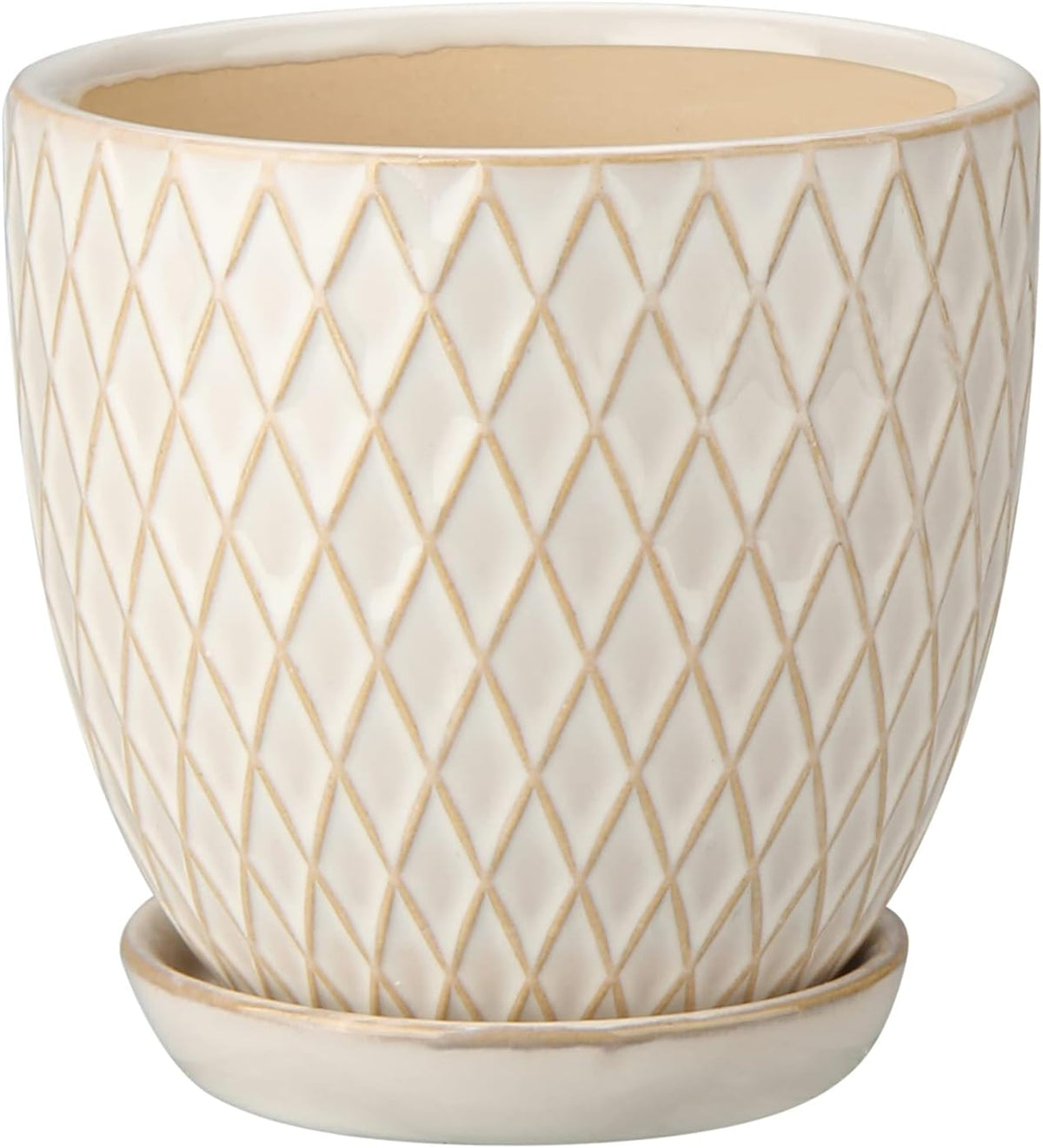Oairse 4 inches Ceramic Planter Pots 3 Set of Small Round Flower Pots with Drainage Hole and