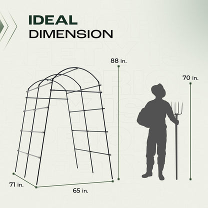 Idzo Garden Arch Trellis, 88in Tall Stainless Steel Tunnel Vegetable Trellis w PE Coating Protect